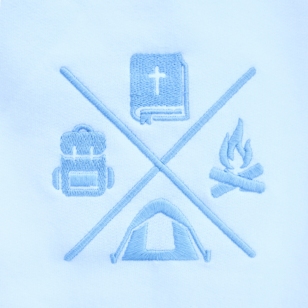ConquiSTAR White & Blue Sweatpants ๐ CAMP Collection ๐๏ธ Pathfinders & Master Guides