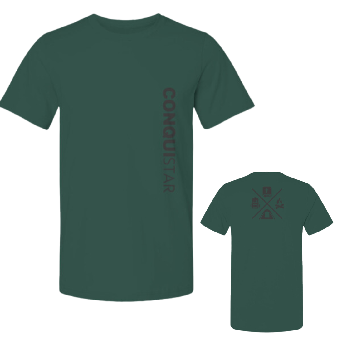 ConquiSTAR T-Shirt - Forest Green π Camp Collection ποΈ - Pathfinders & Master Guides