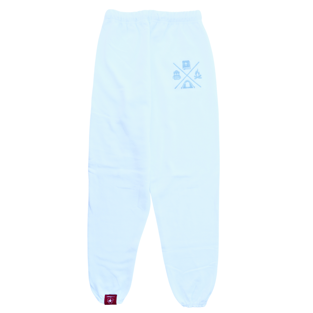 ConquiSTAR White & Blue Sweatpants 🍁 CAMP Collection 🏕️ Pathfinders & Master Guides